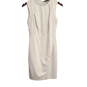 Marc New York Shift Mini Dress Sleeveless Size 6 Cream Back Zip